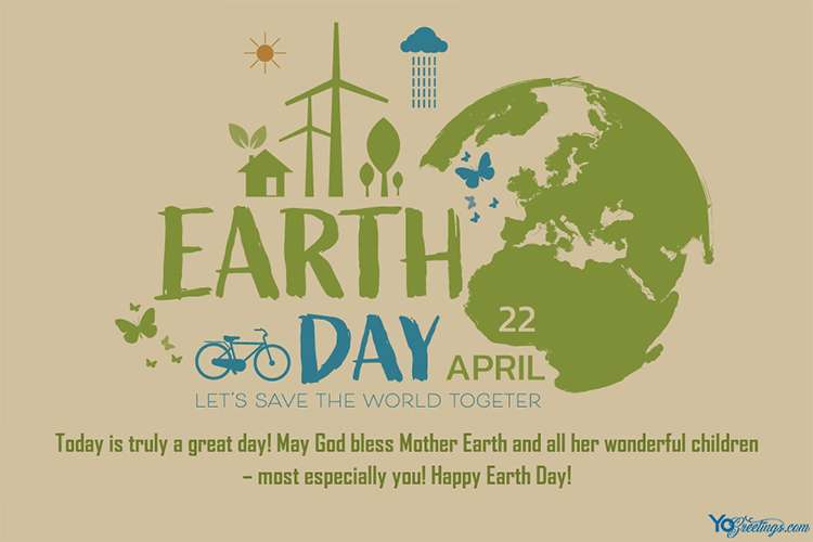 Happy Earth Day Card For Environment Safety Celebration