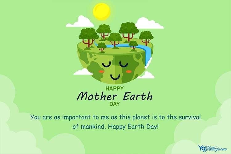 Customize Your Own Mother Earth Day Card With Wishes