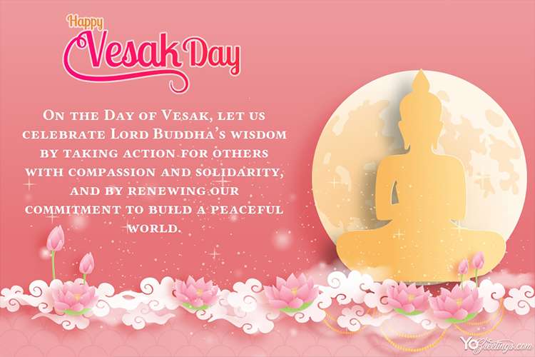Buddhist Festival Vesak Day Greeting Card Images