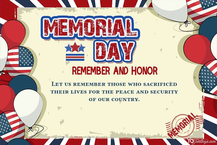 American Memorial Day Wishes Greeting Cards Online