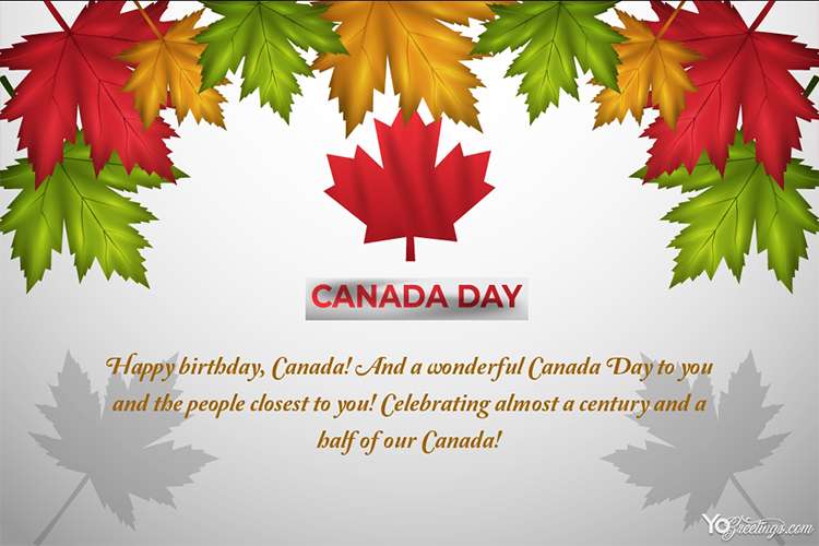 Happy Canada Day Greetings Card Maker Online Free