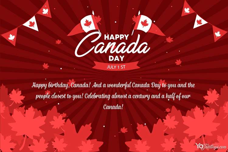 Free Canada Day Wishes Cards Maker Online