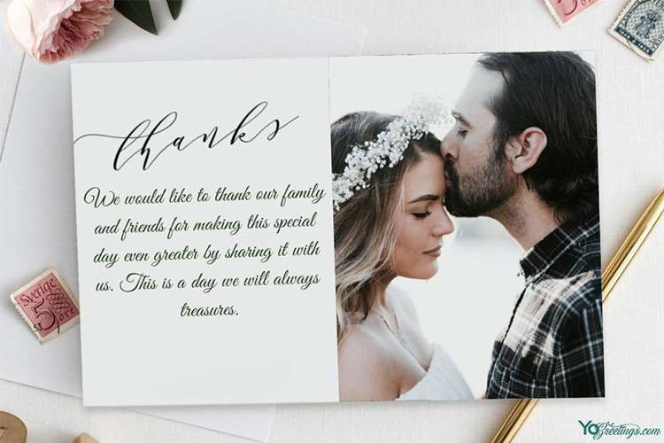 Customize Your Own Modern Style Wedding Thank You Card