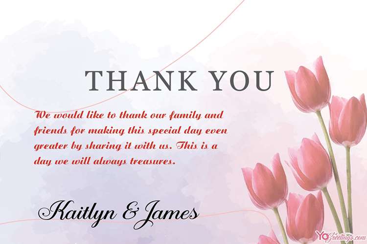 Beautiful Wedding Thank You Flower Card Images Download