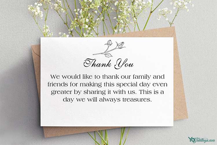 Personlised Wedding Thank You Cards Online