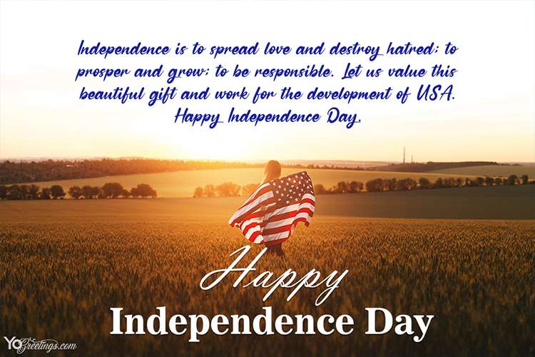 Impressive American Independence Day Greeting Card Design