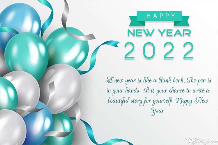 Customize Our  Balloons Happy New Year 2022 Card Images
