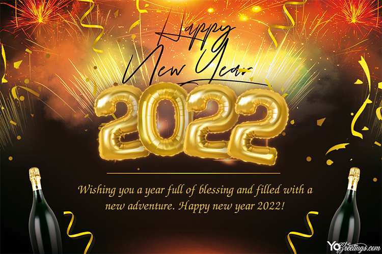 Happy New Year 2022 Celebration Card Download