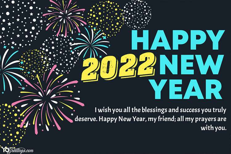 Wishes You Happy New Year 2022 Greeting Card Online