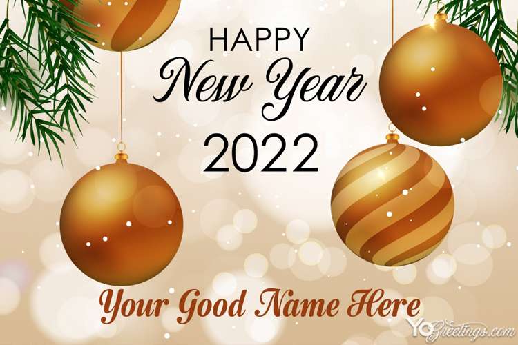 Happy New Year 2022 Wishes Card With Name Editor