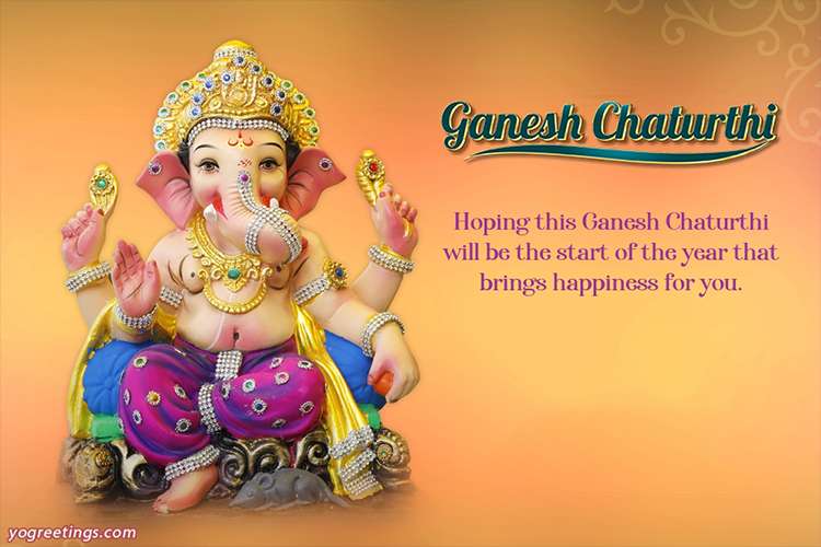 Happy Ganesh Chaturthi Greeting Card Design