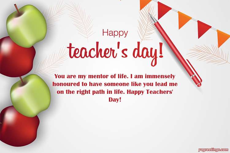 Write Wishes On Beautiful Flower Cards For Teacher's Day