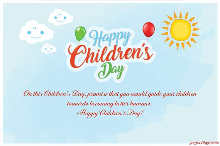 Happy Children's Day Greeting Card Free Download