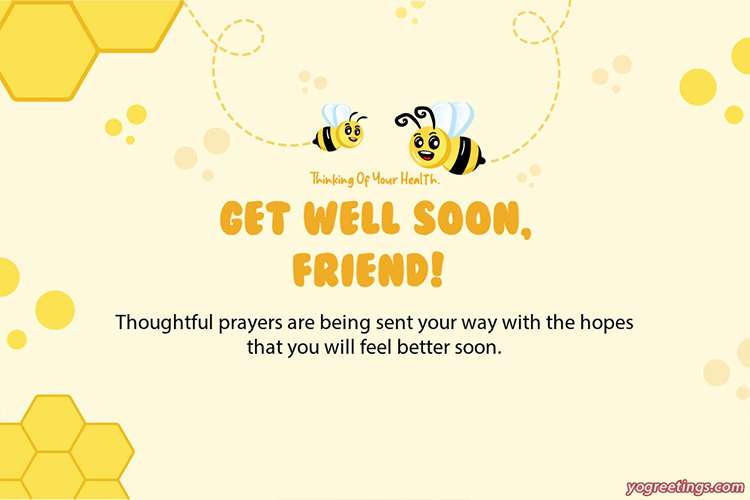 Get Well Soon Wishing Cards With Honeybees