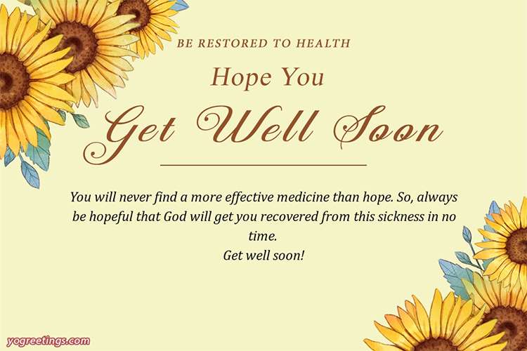 Sunflowers Get Well  Soon Greeting Card Images Download