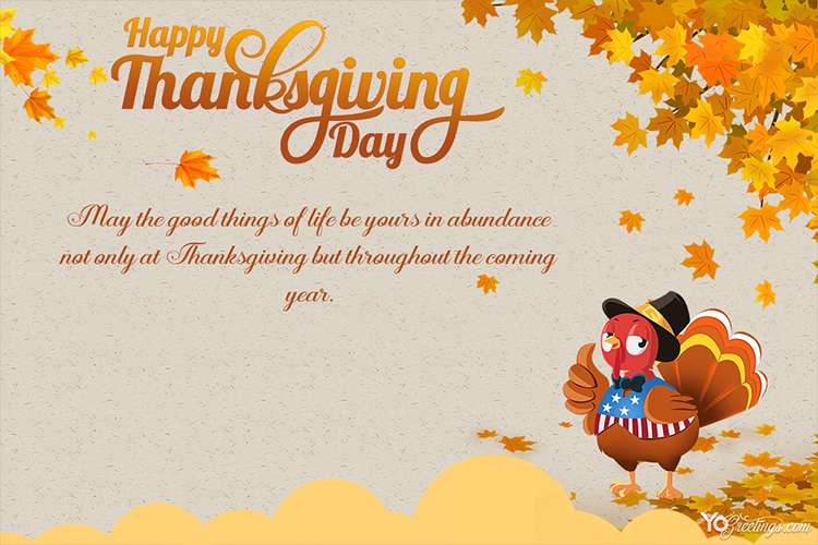 Create Thanksgiving Greeting Card With Name or Wishes