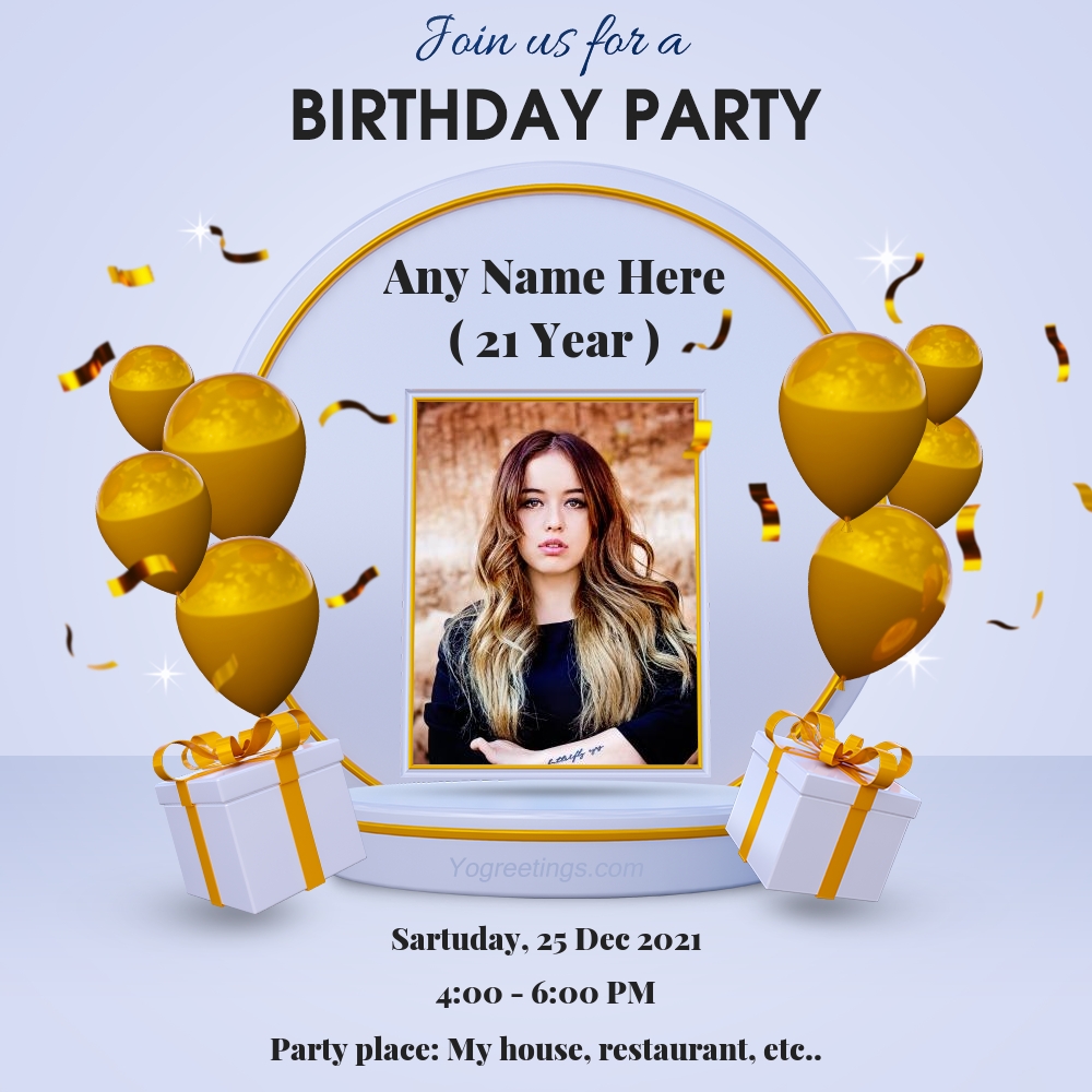 digital happy birthday invitation card template
