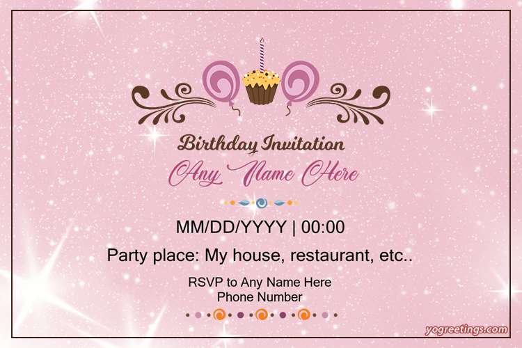 Pink Unicorn Birthday Party Invitations Cards