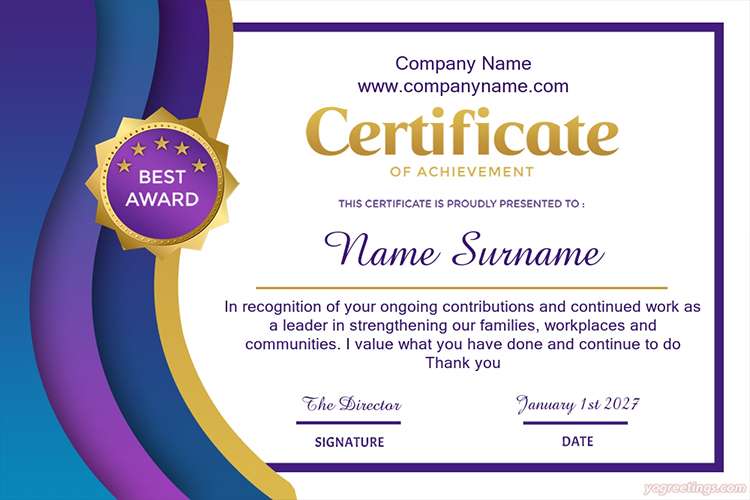 Make Technology Certificate of Achievement Online Free