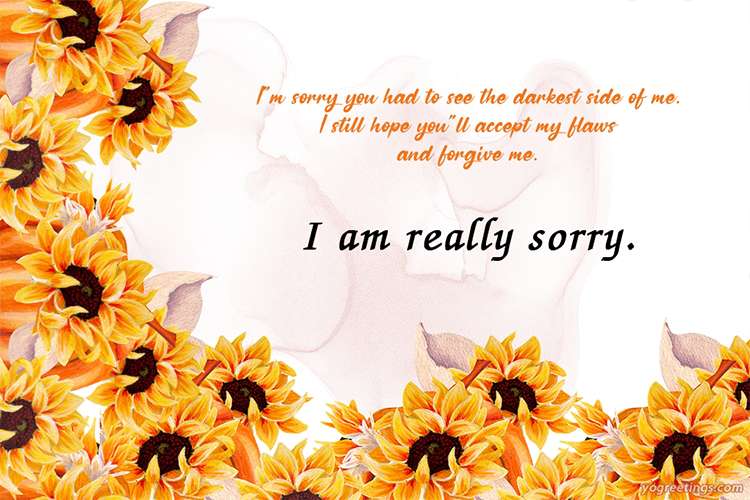 Apology Card With Sunflowers Watercolor for Friends