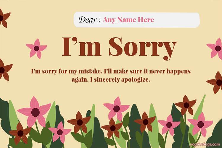 Flowers Sorry Card Images Download