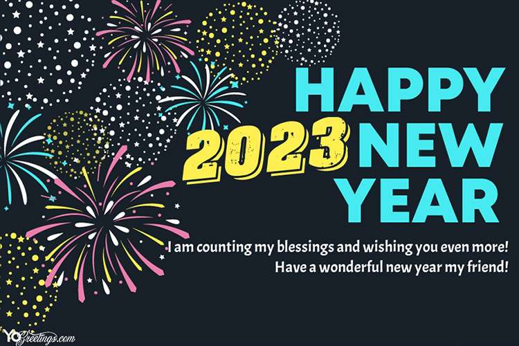 Wishes You Happy New Year 2023 Greeting Card Online