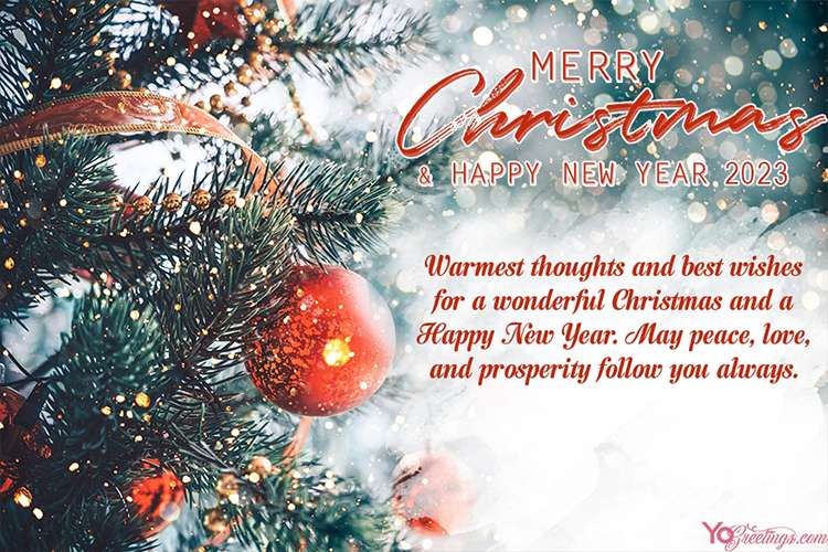 Christmas and New Year 2023 Wishes Card Maker Online Free