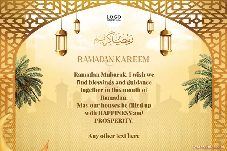 Business Ramadan Kareem Wishes With Company Logo