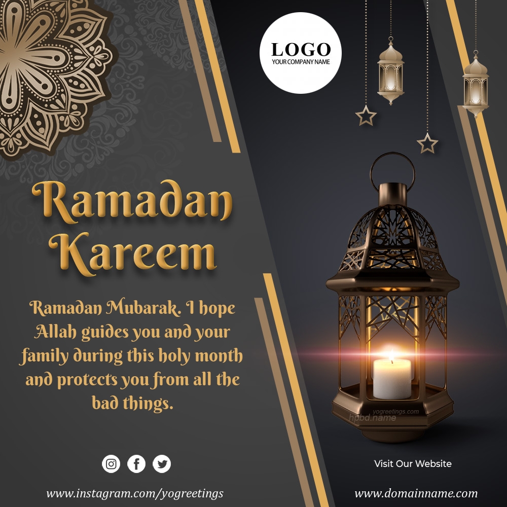 Ramadan Mubarak Greetings Card 2023 for Company