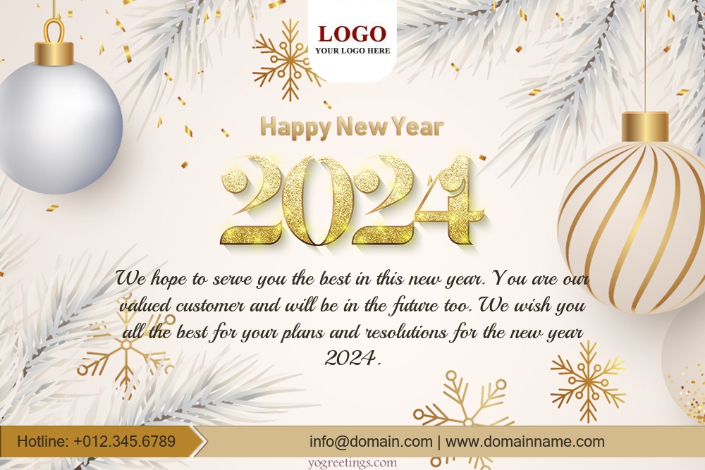 Happy New Year 2024 Wishes With Logo Company 93130 