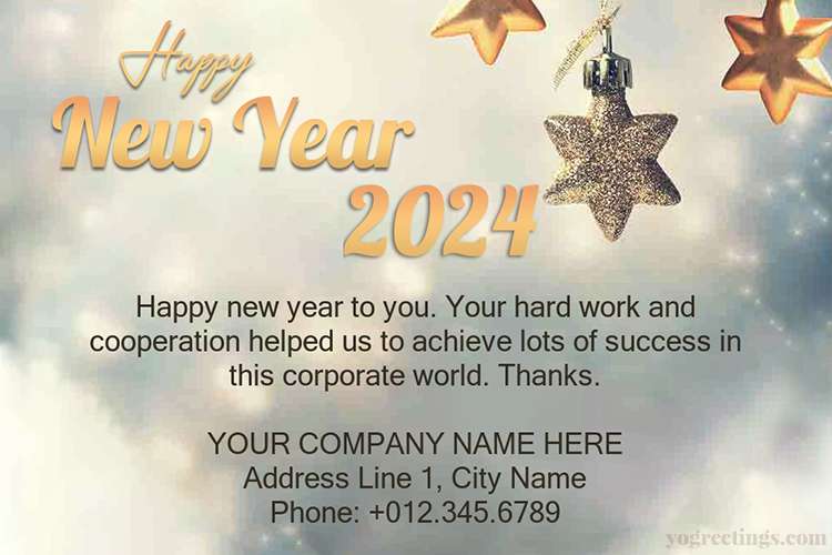 Sparkling 2024 New Year Greeting Card For Company   Sparkling 2024 New Year Greeting Card For Company 1 9719c 