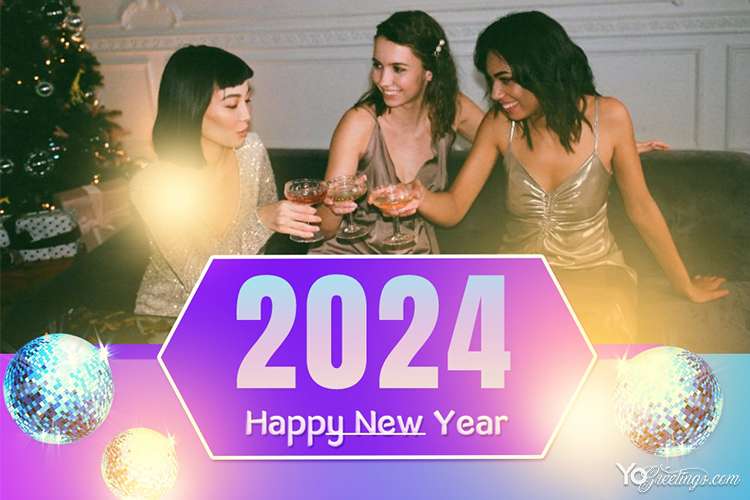Create Colorful Happy New Year 2024 Greeting Cards With Photos And Wishes