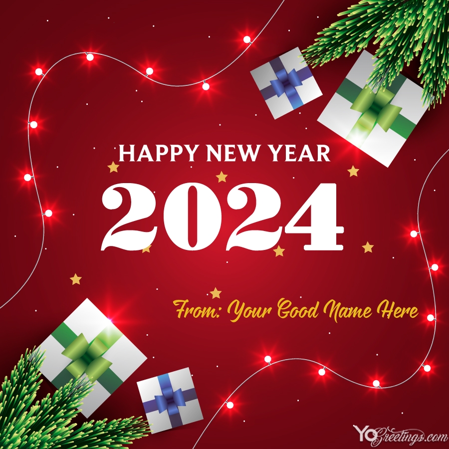 Happy New Year 2024 Card With Name Maker 52da6 