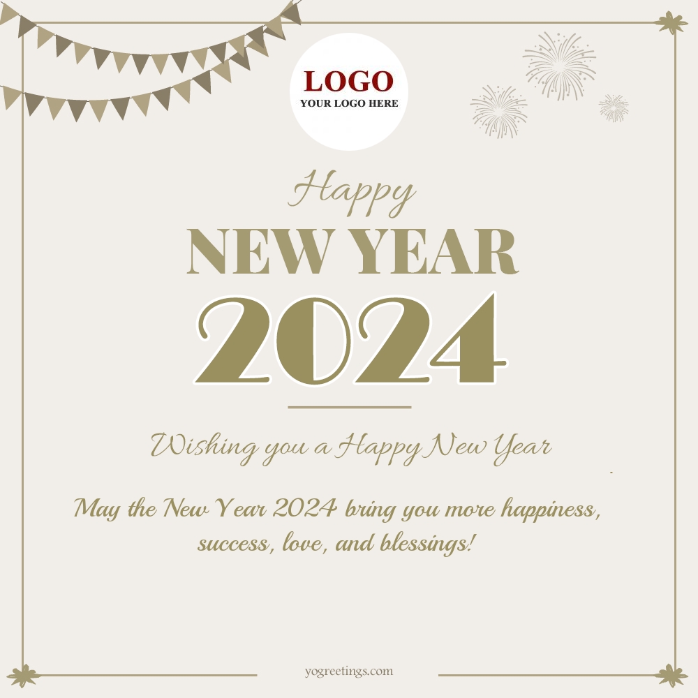 Happy New Year 2024 Greeting Cards With Logo 572b5 