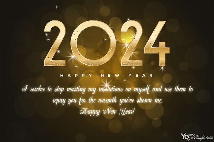 Sparkling Happy New Year 2024 Card Messages & Wishes