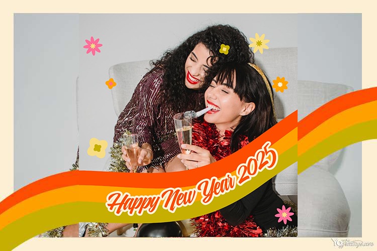 Personalize Lovely And Colorful New Year 2025 Photo Frames