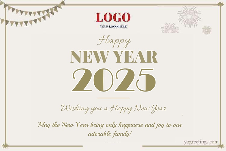 Upload Logo on Happy New Year Cards for Business Clients 2025