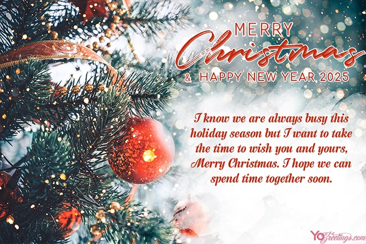 Christmas and New Year 2025 Wishes Card Maker Online Free