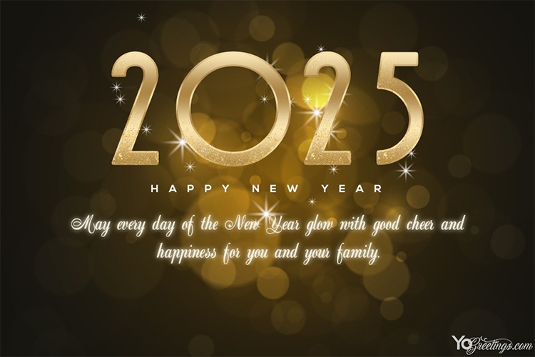 Sparkling Happy New Year 2025 Card Messages & Wishes