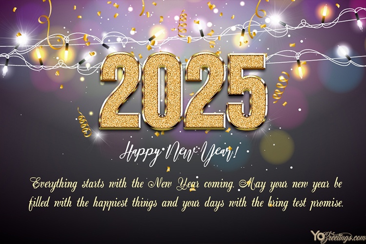 Sparkling New Year 2025 Cards Making Online Free