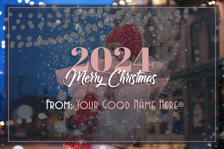 Write Name and Photo on Christmas & New Year 2024 Card