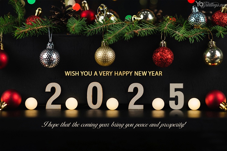 Write Wishes On Happy New Year Greeting Card 2025