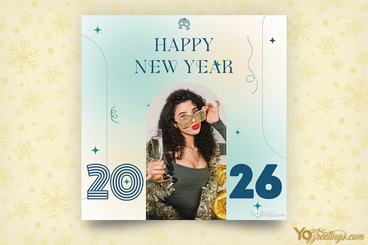 Happy New Year 2026 With Gradient Photo Frames
