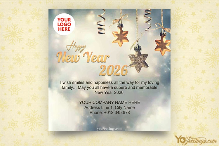 Sparkling 2026 New Year Greeting Card for Company