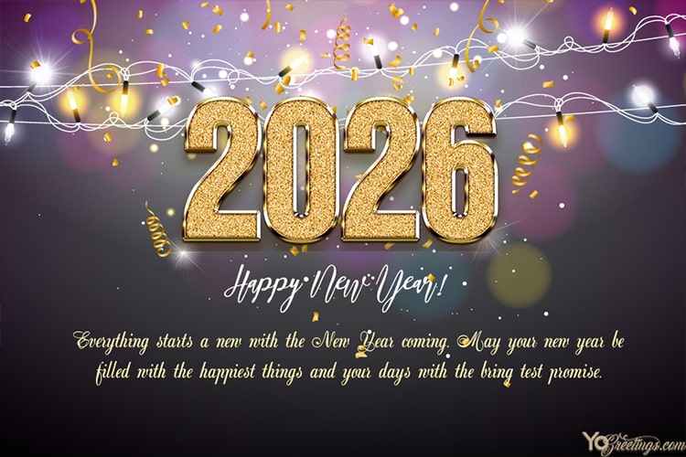 Sparkling New Year 2026 Cards Making Online Free
