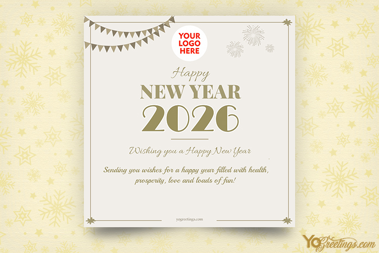 Upload Logo on Happy New Year Cards for Business Clients 2026