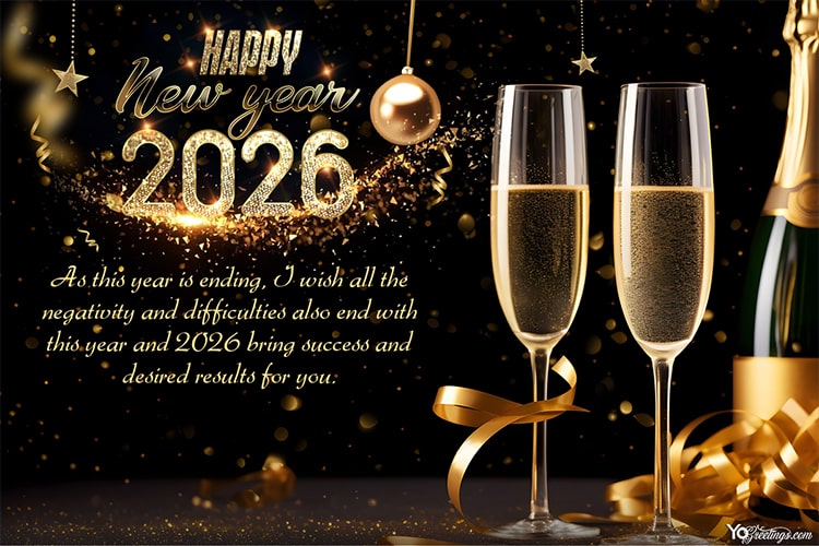 Happy New Year 2026 Celebration Card Download