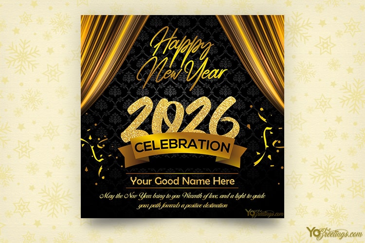 Online New Year 2026 Wishes Card With Name Edit