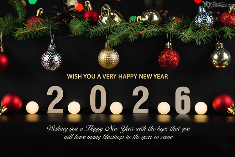 Write Wishes On Happy New Year Greeting Card 2026