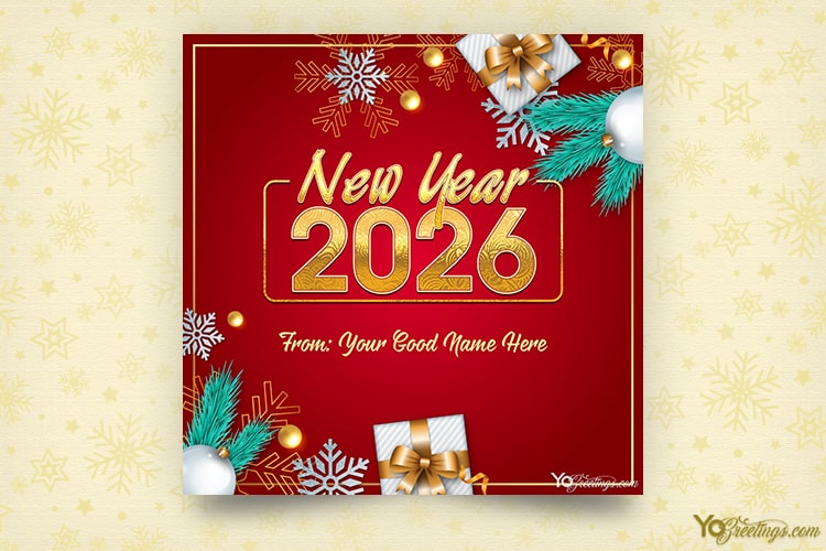 Realistic New Year 2026 Card With Your Name Edit